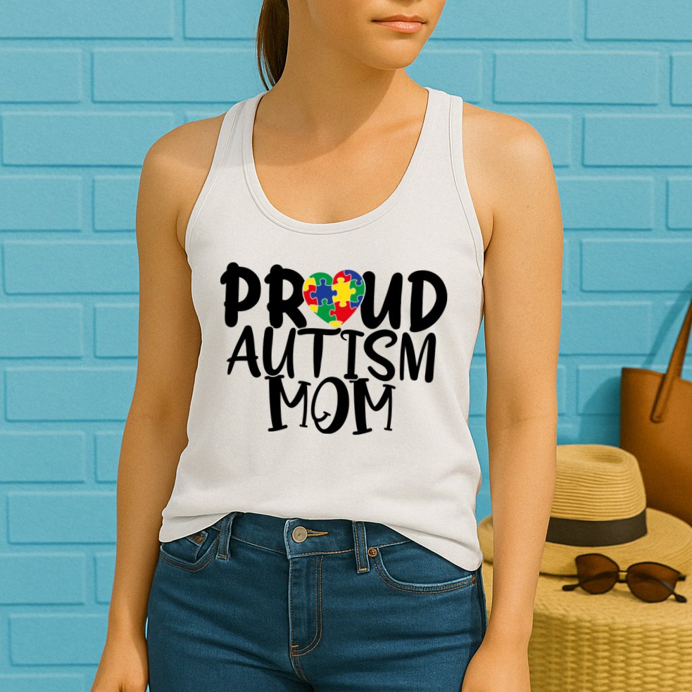 Proud Autism Mom Cute Autism Awareness Gift Womens Tank Top