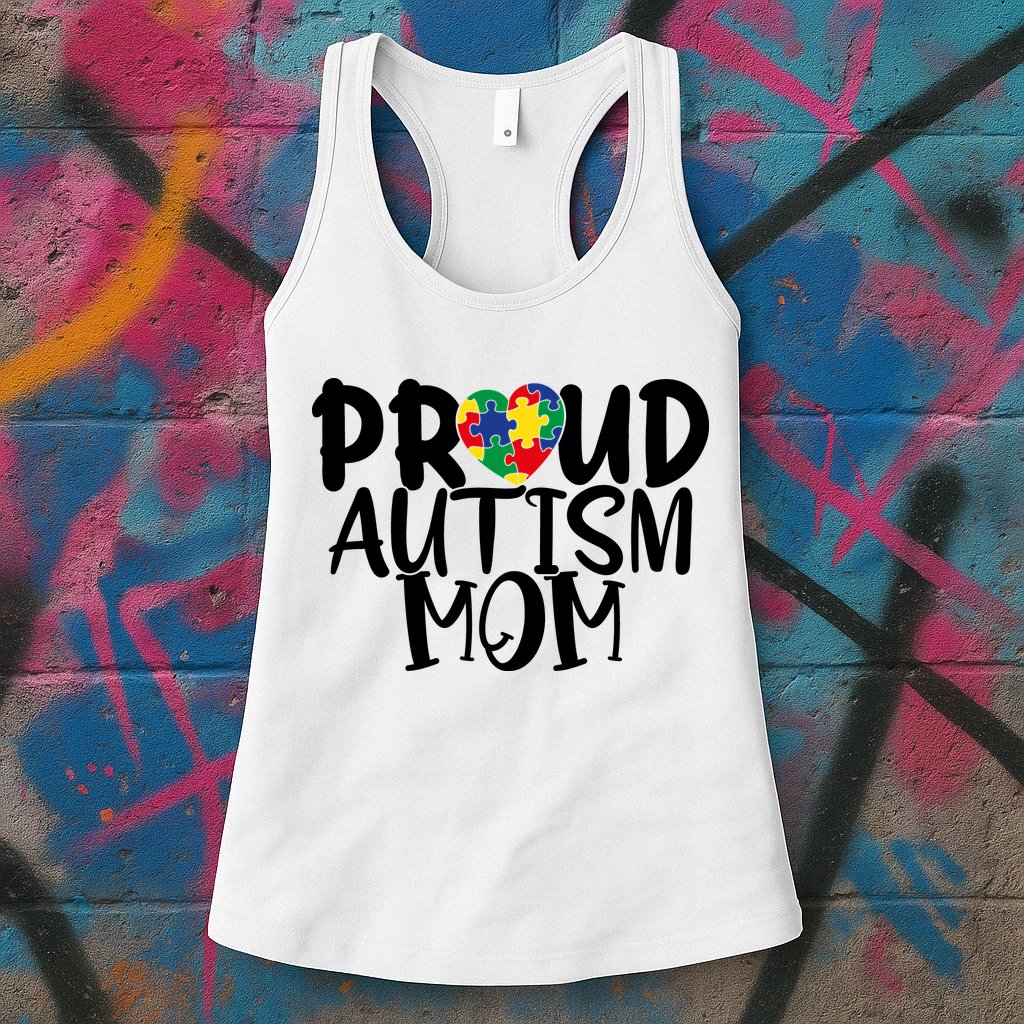 Proud Autism Mom Cute Autism Awareness Gift Womens Tank Top