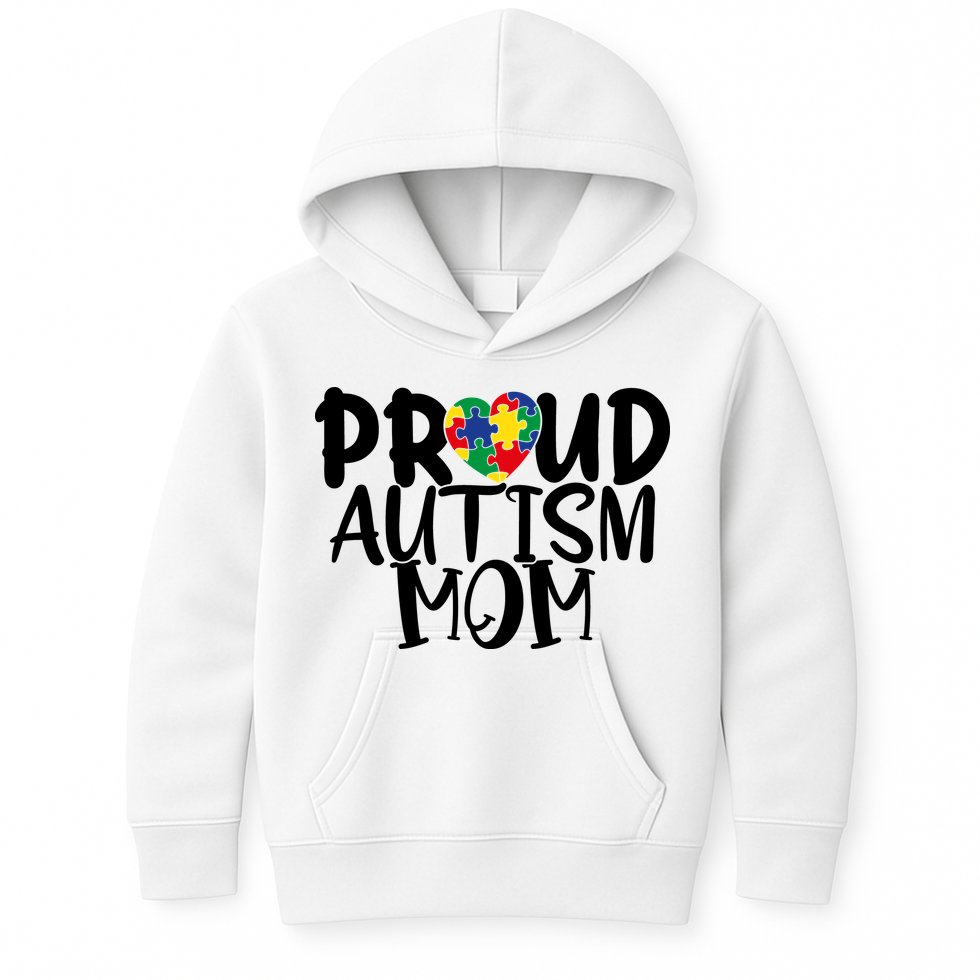 Proud Autism Mom Cute Autism Awareness Gift Kids Hoodie