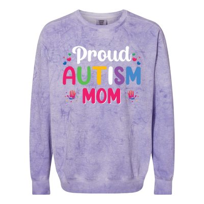 Proud Autism Mom Funny Gift Colorblast Crewneck Sweatshirt