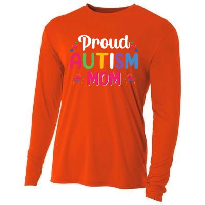 Proud Autism Mom Funny Gift Cooling Performance Long Sleeve Crew