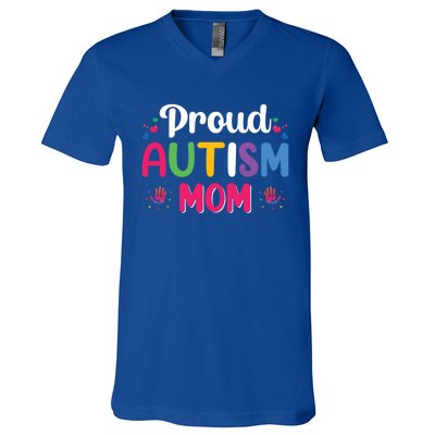 Proud Autism Mom Funny Gift V-Neck T-Shirt