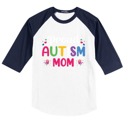 Proud Autism Mom Funny Gift Baseball Sleeve Shirt