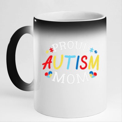 Proud Autism Mom Autism Awareness Mom Gift 11oz Black Color Changing Mug