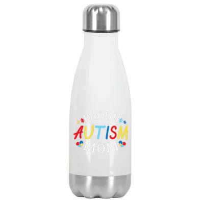 Proud Autism Mom Autism Awareness Mom Gift Stainless Steel Insulated Water Bottle