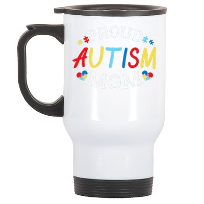 Proud Autism Mom Autism Awareness Mom Gift Stainless Steel Travel Mug