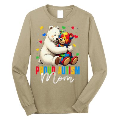 Proud Autism Mom Bear Autism Awareness Autistic Son Daughter Long Sleeve Shirt