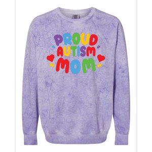 Proud Autism Mom Colorful Awareness Colorblast Crewneck Sweatshirt