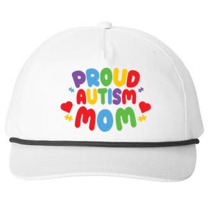 Proud Autism Mom Colorful Awareness Snapback Five-Panel Rope Hat