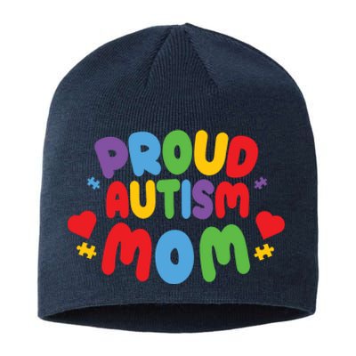 Proud Autism Mom Colorful Awareness Sustainable Beanie