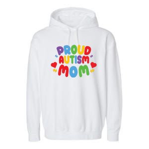 Proud Autism Mom Colorful Awareness Garment-Dyed Fleece Hoodie