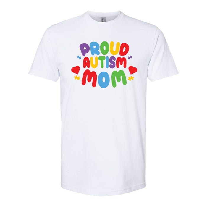 Proud Autism Mom Colorful Awareness Softstyle CVC T-Shirt