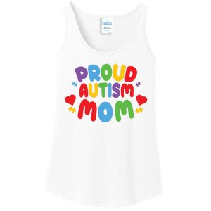 Proud Autism Mom Colorful Awareness Ladies Essential Tank