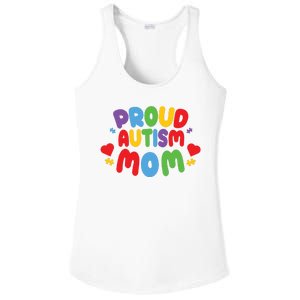 Proud Autism Mom Colorful Awareness Ladies PosiCharge Competitor Racerback Tank