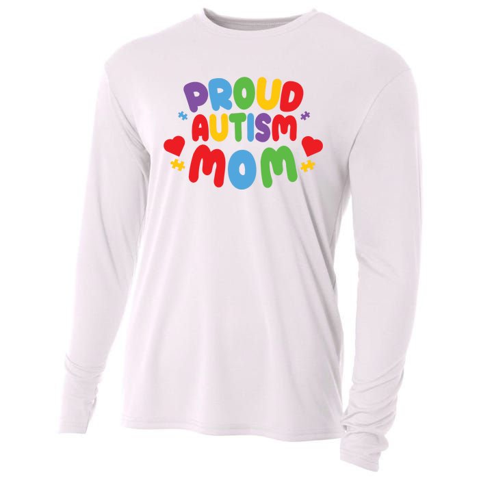 Proud Autism Mom Colorful Awareness Cooling Performance Long Sleeve Crew