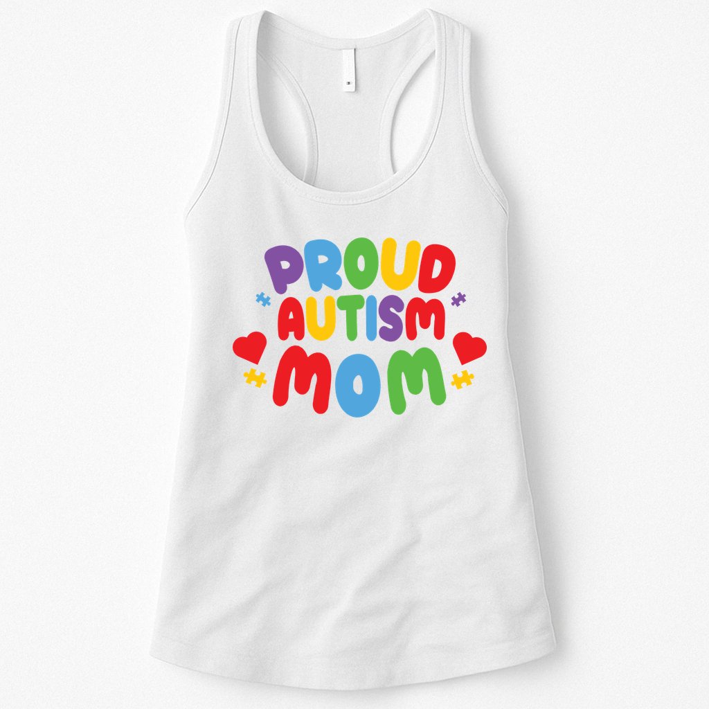 Proud Autism Mom Colorful Awareness Womens Tank Top