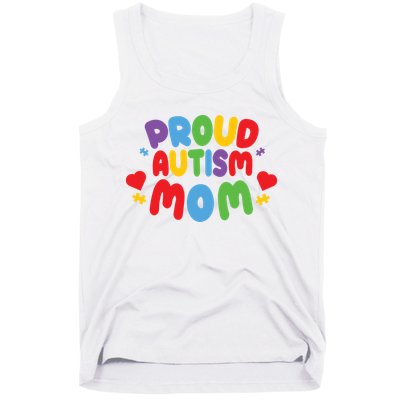 Proud Autism Mom Colorful Awareness Tank Top