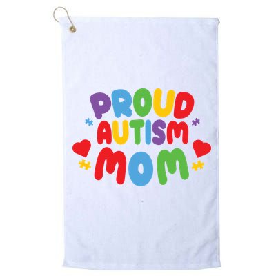 Proud Autism Mom Colorful Awareness Golf Towel