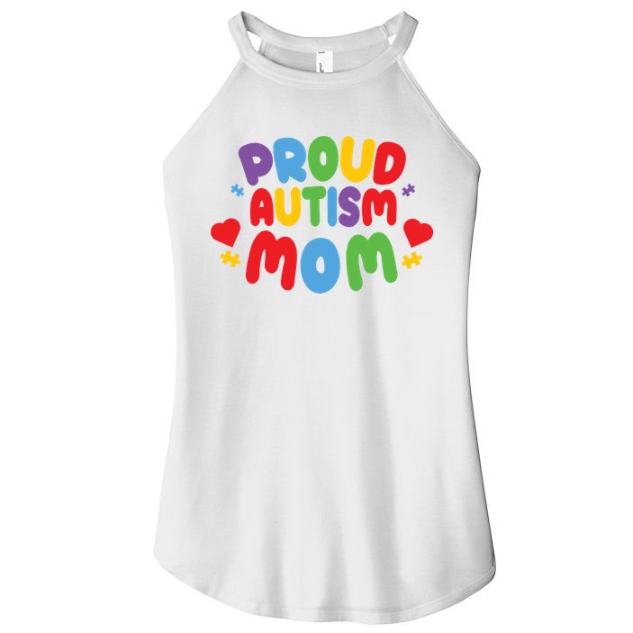 Proud Autism Mom Colorful Awareness Women's Perfect Tri Rocker Tank