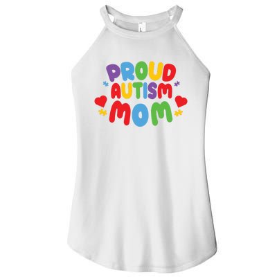 Proud Autism Mom Colorful Awareness Women’s Perfect Tri Rocker Tank