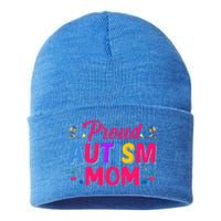 Proud Autism Mom Gift Sustainable Knit Beanie