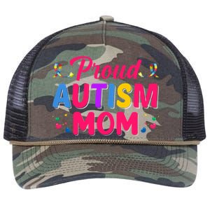 Proud Autism Mom Gift Retro Rope Trucker Hat Cap