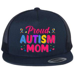 Proud Autism Mom Gift Flat Bill Trucker Hat