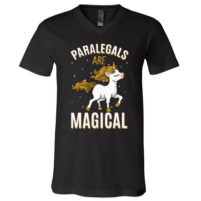 Paralegals Are Magical Unicorn Job Law Profession V-Neck T-Shirt