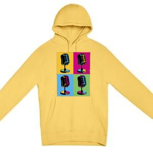 Pop Art Microphone Music Premium Pullover Hoodie