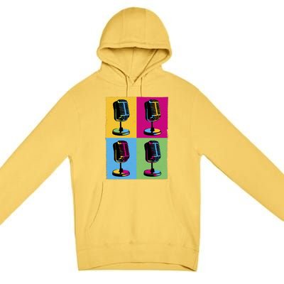 Pop Art Microphone Music Premium Pullover Hoodie