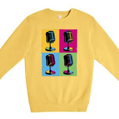 Pop Art Microphone Music Premium Crewneck Sweatshirt