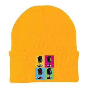 Pop Art Microphone Music Knit Cap Winter Beanie