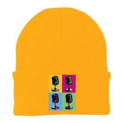 Pop Art Microphone Music Knit Cap Winter Beanie