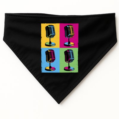 Pop Art Microphone Music USA-Made Doggie Bandana