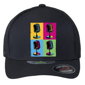 Pop Art Microphone Music Flexfit Unipanel Trucker Cap