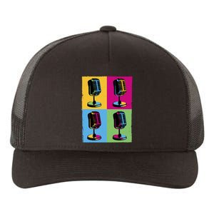 Pop Art Microphone Music Yupoong Adult 5-Panel Trucker Hat