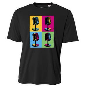 Pop Art Microphone Music Cooling Performance Crew T-Shirt