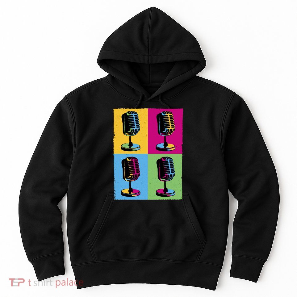 Pop Art Microphone Music Hoodie