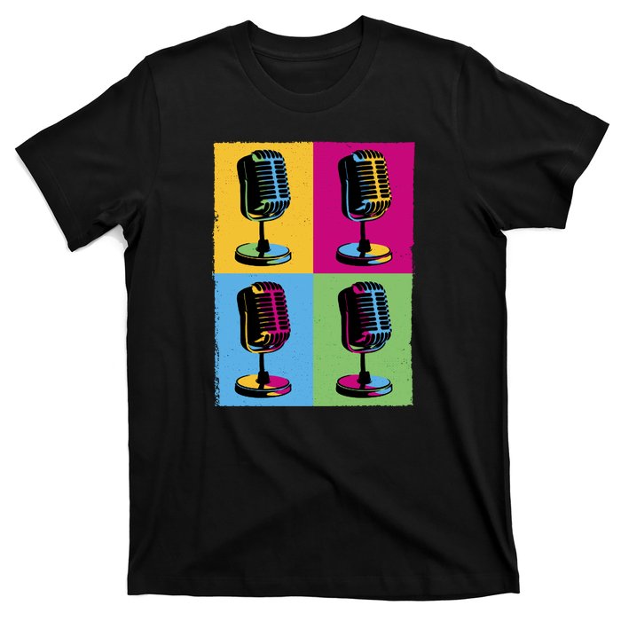 Pop Art Microphone Music T-Shirt