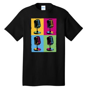 Pop Art Microphone Music Tall T-Shirt