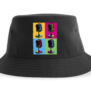 Pop Art Microphone Music Sustainable Bucket Hat