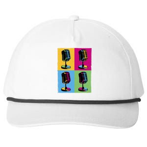 Pop Art Microphone Music Snapback Five-Panel Rope Hat