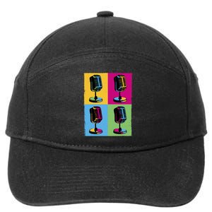 Pop Art Microphone Music 7-Panel Snapback Hat