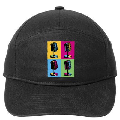 Pop Art Microphone Music 7-Panel Snapback Hat