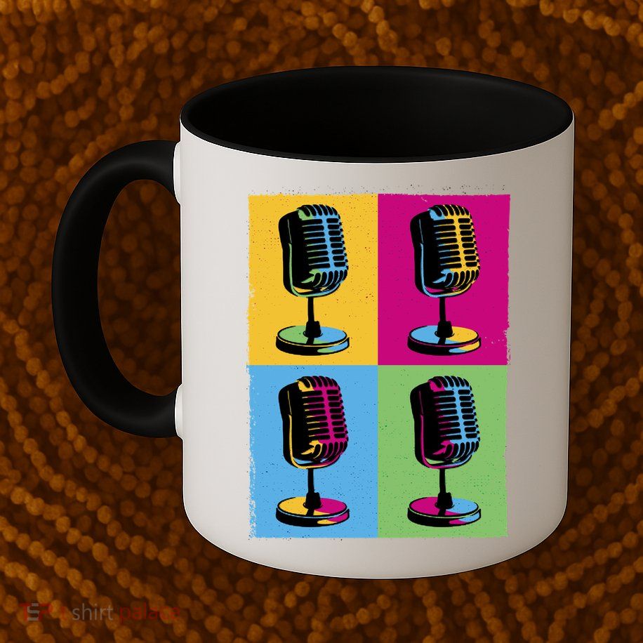 Pop Art Microphone Music Mug