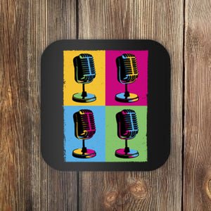 Pop Art Microphone Music Coaster