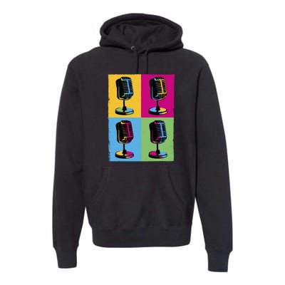 Pop Art Microphone Music Premium Hoodie