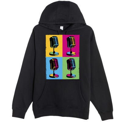 Pop Art Microphone Music Premium Pullover Hoodie