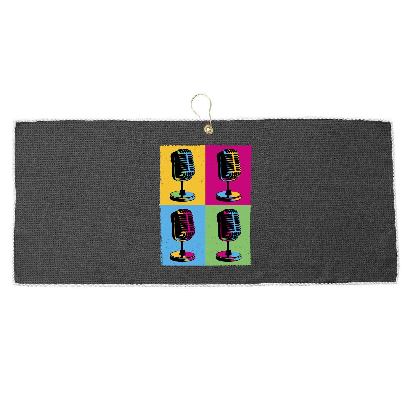 Pop Art Microphone Music Large Microfiber Waffle Golf Towel