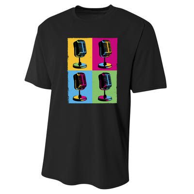 Pop Art Microphone Music Performance Sprint T-Shirt